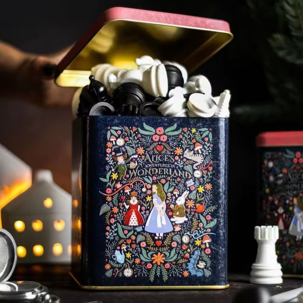 Alice in Wonderland Square Metal Tin Box